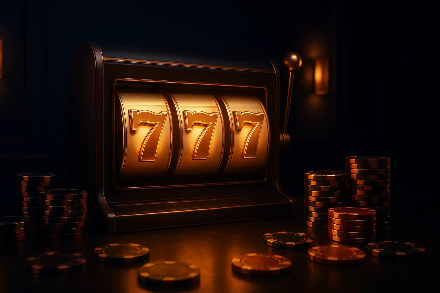 Ragnabet casino slot reels glowing in dark navy and copper
